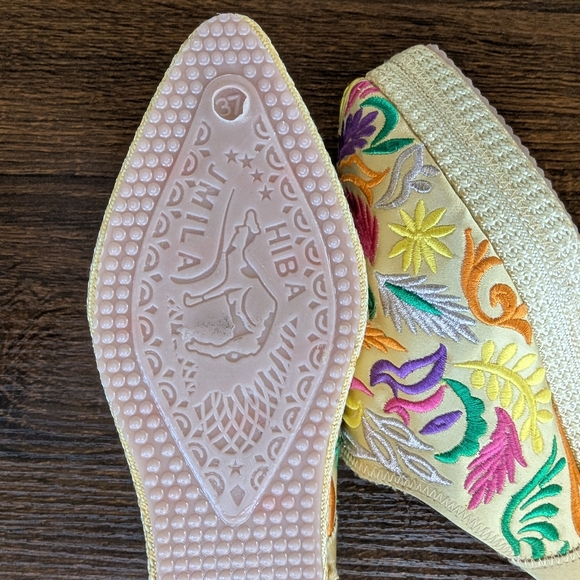 Hiba Jmila Embroidered Slip On Flatforms Made In Morocco Size 37 Colorful Boho - Picture 8 of 10